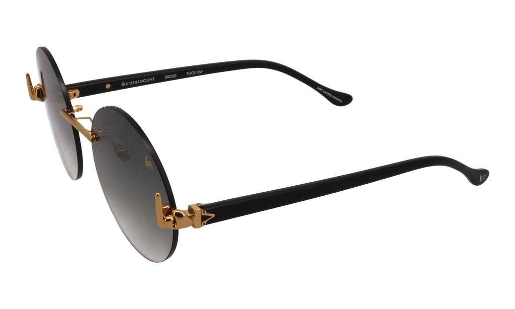 508 Rimless Drill Mount F.U. Edition 24KT Yellow Gold / Black / Grey Gradient DMMF2 0003 15T8
