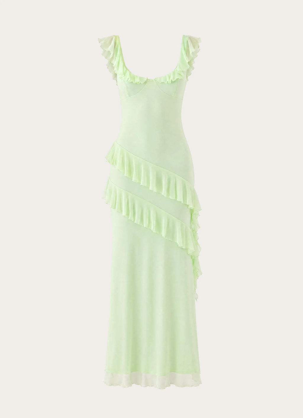 Soreline Ruffle Maxi Dress - Soft Lime