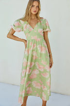 Blossom Season Maxi Dress Green