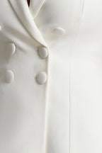 Etta | White Plunge-Neck Short Sleeved Blazer Mini Dress