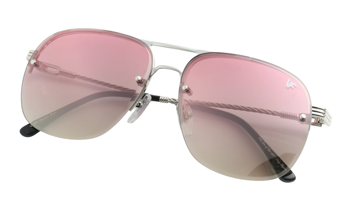 Snatch Bevel Rimless Drill Mount 18KT White Gold / Pastel Red Flash Silver DMSN2 0008 48D2