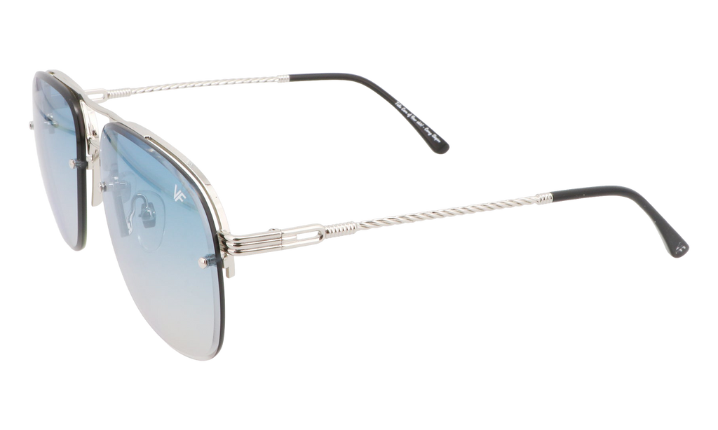 Snatch Bevel Rimless Drill Mount 18KT White Gold / Pastel Blue Flash Silver DMSN2 0005 48C5