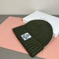 Moncler Logo Patch Ribbed Beanie – Dark Green