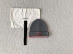 Chanel CC Cashmere Cold Hat Knitted Hat Gray#388505