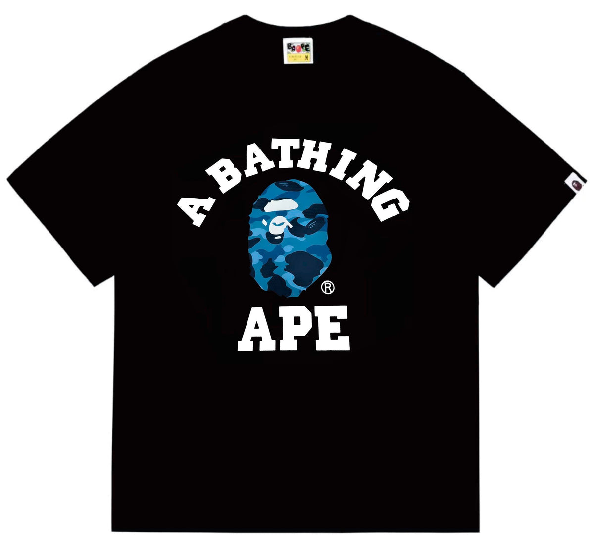 BAPE Blue Camo College Tee