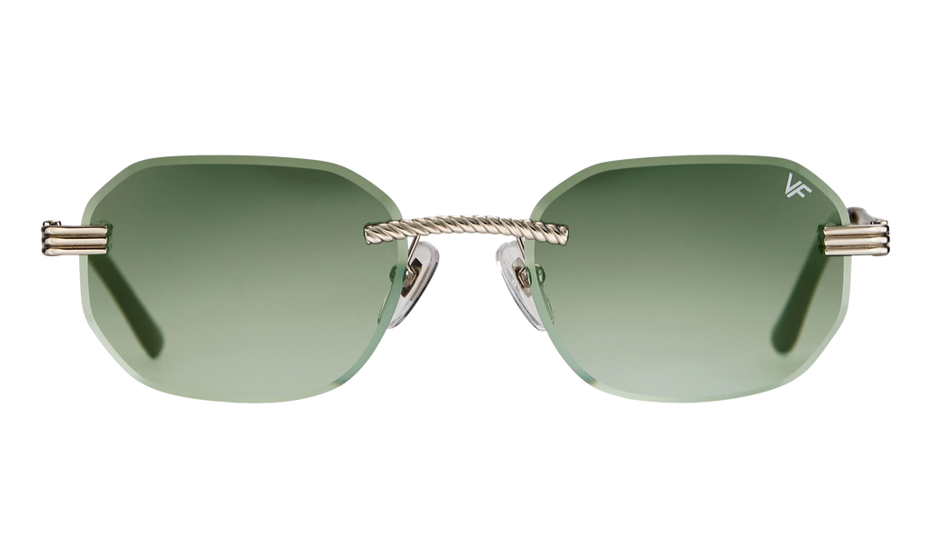 Hustler Rimless Drill Mount 24KT White Gold / Army Green DMHU2 0040 42D5