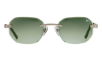 Hustler Rimless Drill Mount 24KT White Gold / Army Green DMHU2 0040 42D5