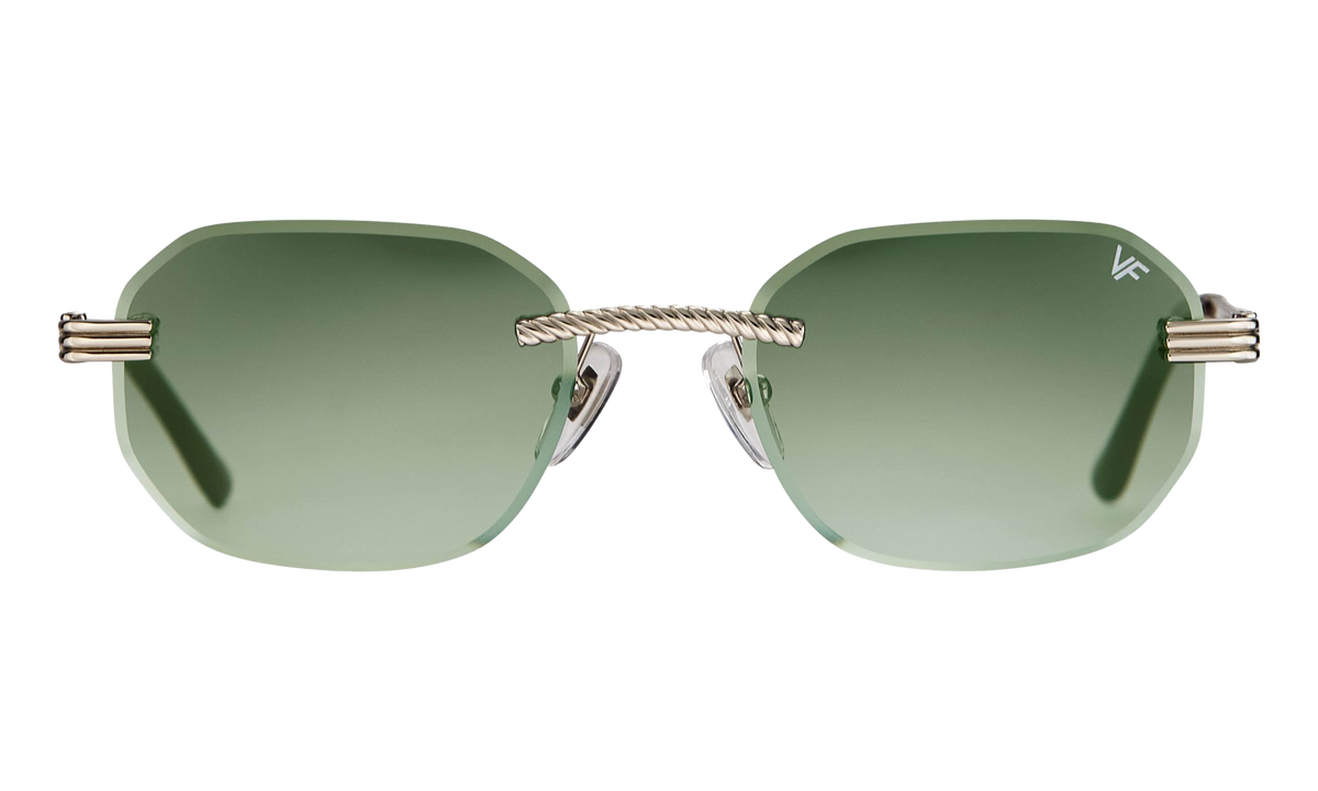 Hustler Rimless Drill Mount 24KT White Gold / Army Green DMHU2 0040 42D5