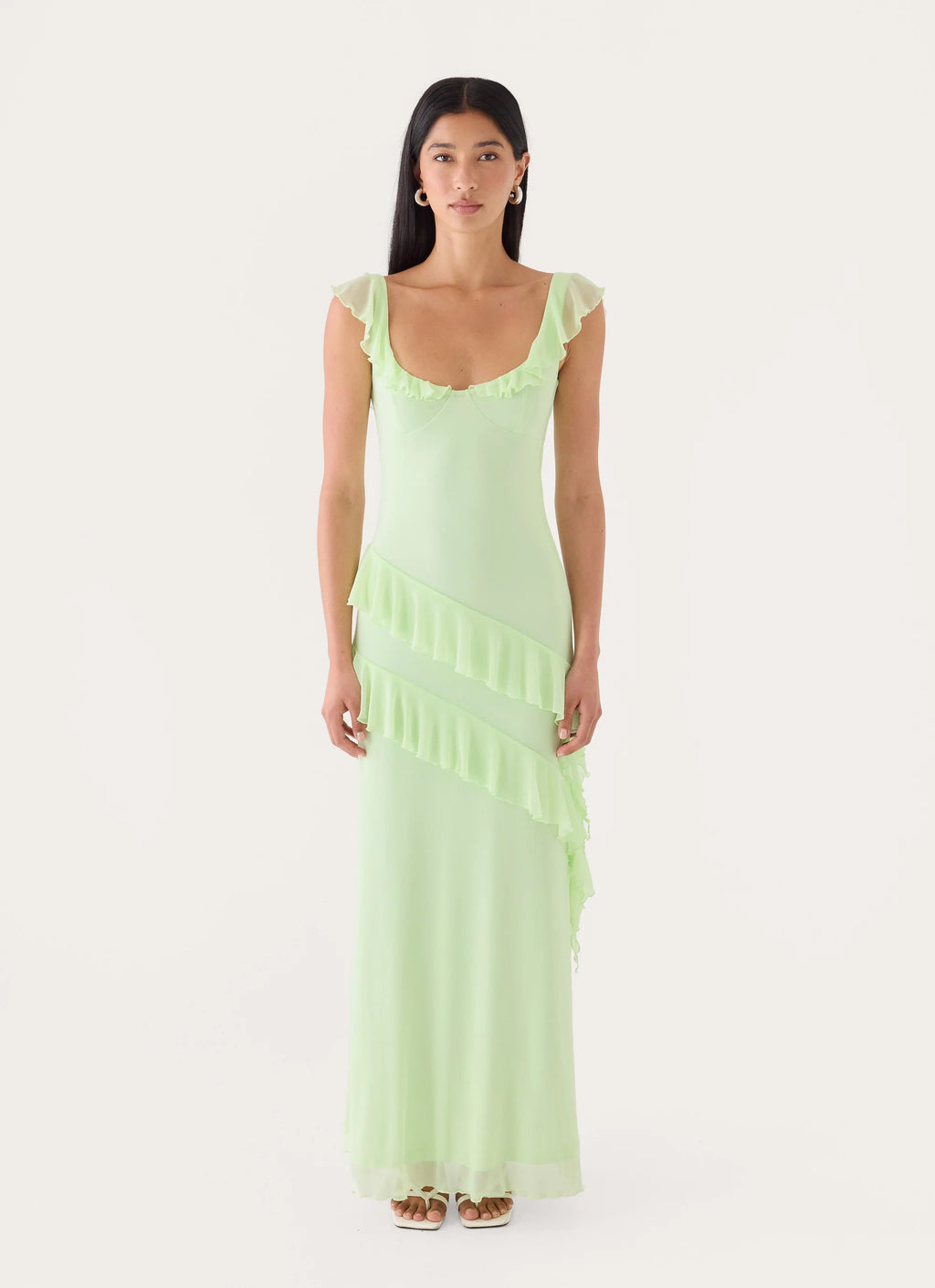 Soreline Ruffle Maxi Dress - Soft Lime