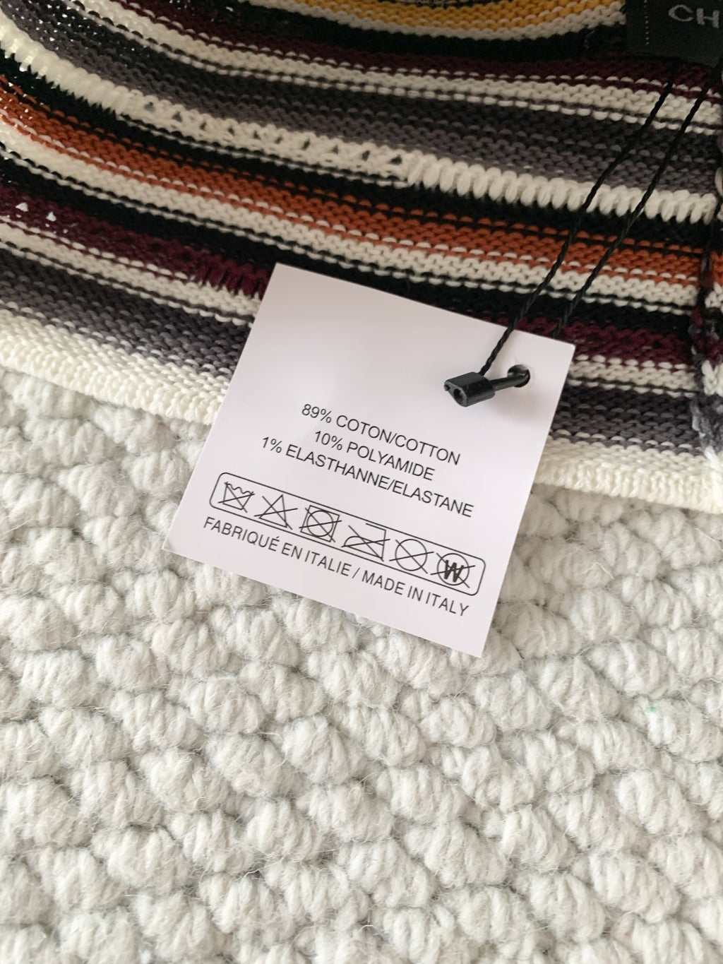 Chanel Cloche Hat Cotton Mixed Fibers Metal Multicolor #384926