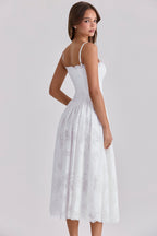 white custom lace + cotton midi sundress