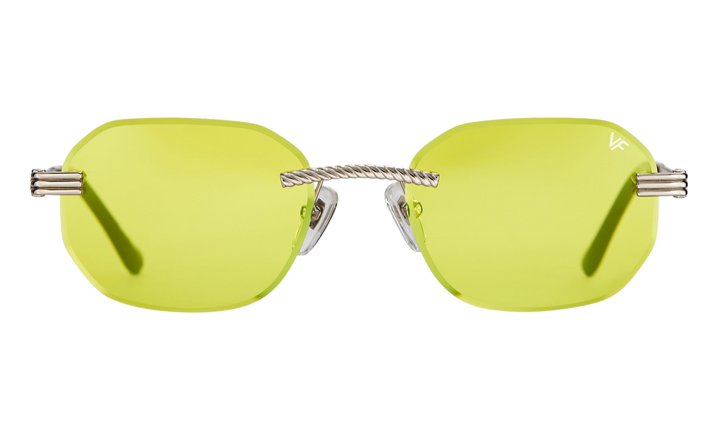 Hustler Rimless Drill Mount 24KT White Gold / Citrus Yellow DMHU2 0038 42D3