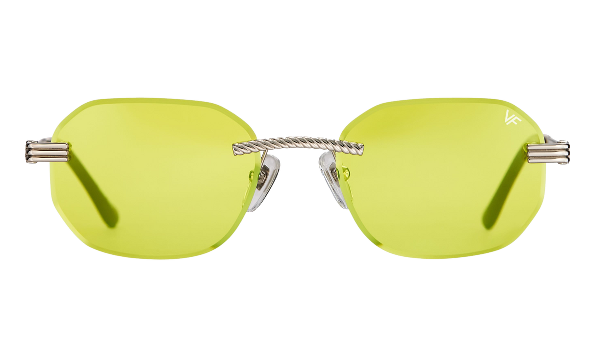 Hustler Rimless Drill Mount 24KT White Gold / Citrus Yellow DMHU2 0038 42D3