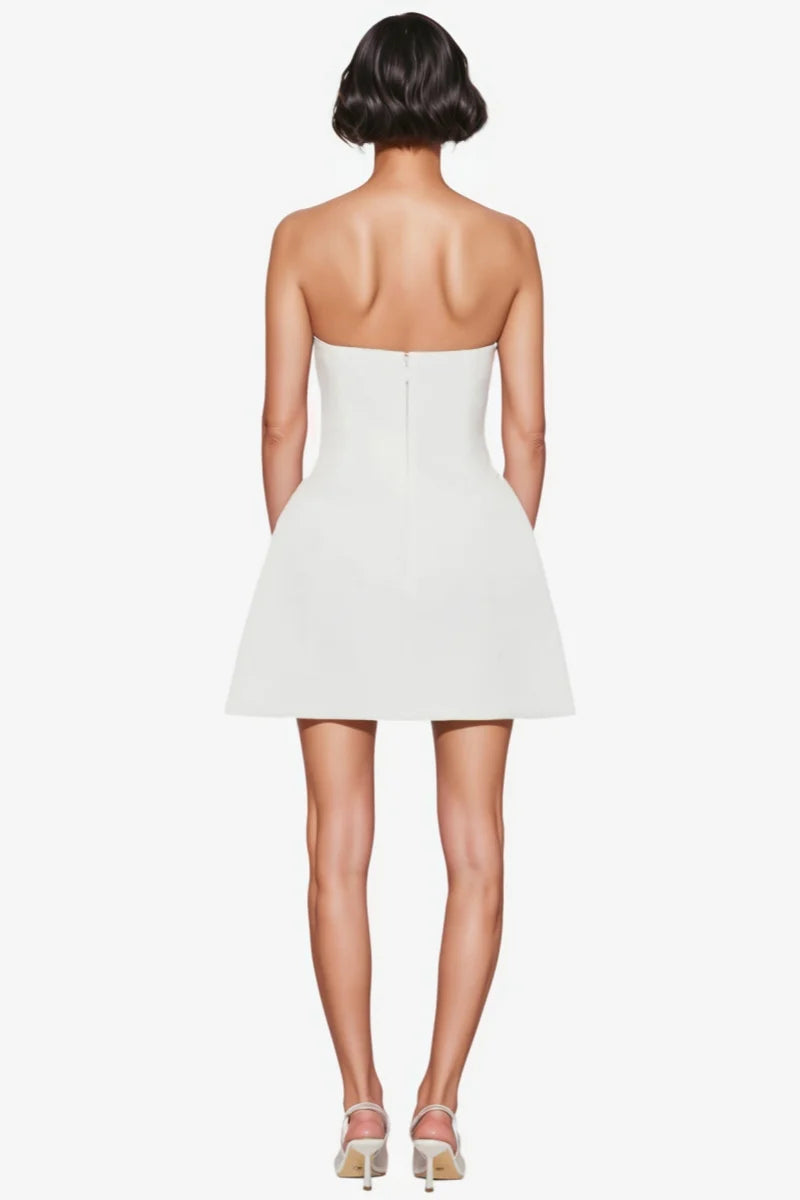 Raldrek White Floral Bustier Mini Dress