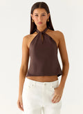 Maddox Scarf Top - Chocolate