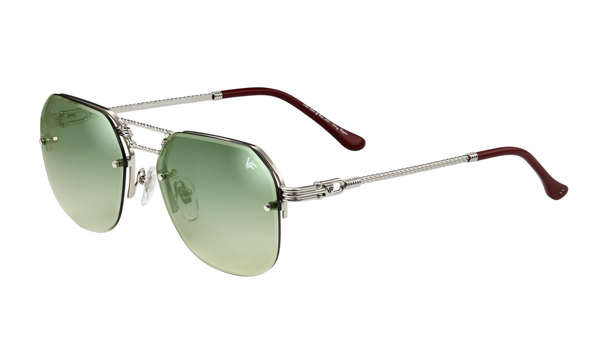CEO Bevel Rimless Drill Mount 18KT White Gold / Pastel Green Gradient Flash Silver DMCE2 0008 48B3