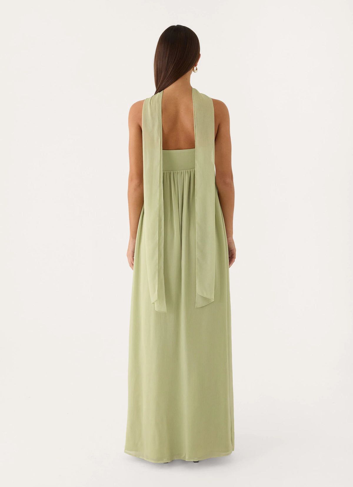 Elarose Scarf Maxi Dress - Soft Lime