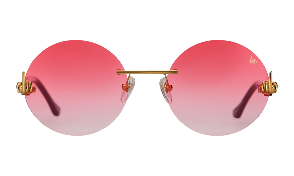 508 Rimless Drill Mount F.U. Edition 24KT Yellow Gold / Black / Fire Red Gradient DMMF2 0008 16T6