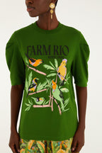 Green Nature Lovers Puff Sleeve T-Shirt