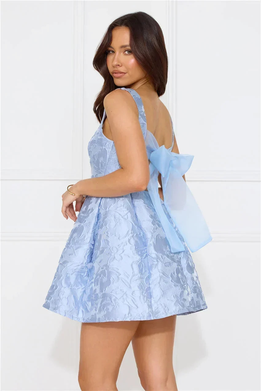 Empowered Elegance Mini Dress Blue