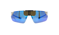 Litewire Shield Sunglasses Gray Blue Mirror - Gloss Silver / Gray Rubber 8600135 014361