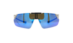 Litewire Shield Sunglasses Gray Blue Mirror - Gloss Silver / Gray Rubber 8600135 014361