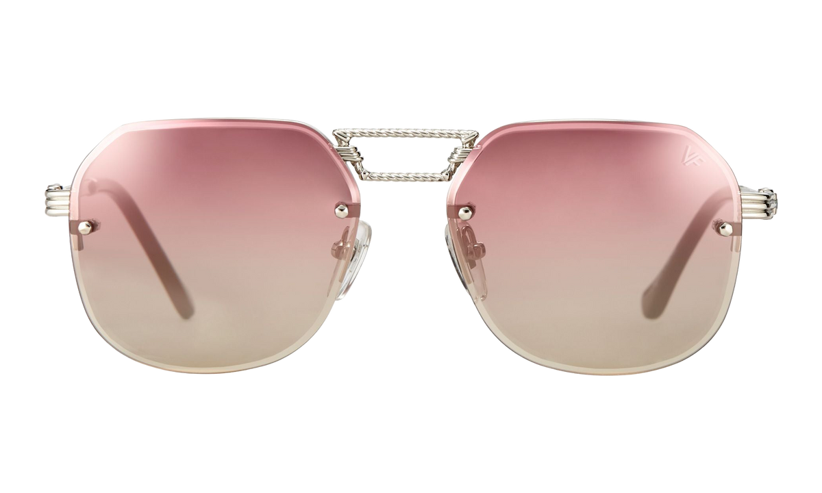 CEO Bevel Rimless Drill Mount 18KT White Gold / Pastel Red Gradient Flash Silver DMCE2 0010 48B2