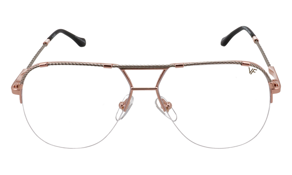 Blanco Half Rim 24KT Two-Tone Rose / White Gold / Smoke Gradient Photochromatic HRBA2 0010 2D4