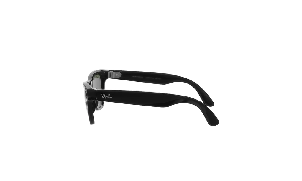 Meta Wayfarer Sunglasses Shiny Black - G-15 Green 0RW4010