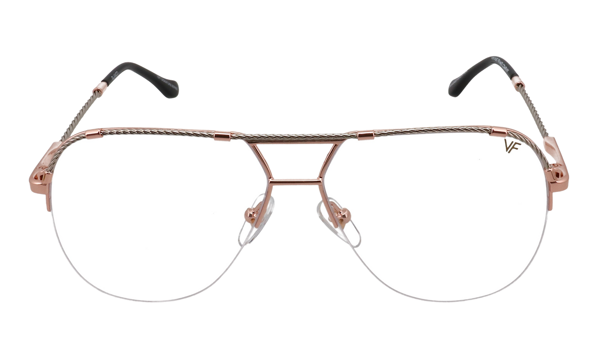 Blanco Half Rim 24KT Two-Tone Rose / White Gold / Clear HRBA2 0006 17A3