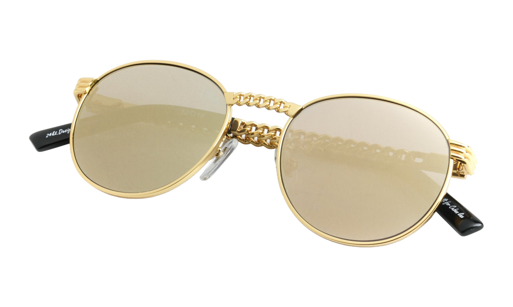 Miami Vice Cuban Link Edition 24KT Yellow Gold / Revo Brown Solid Flash Gold CLMV2 0004 16D1