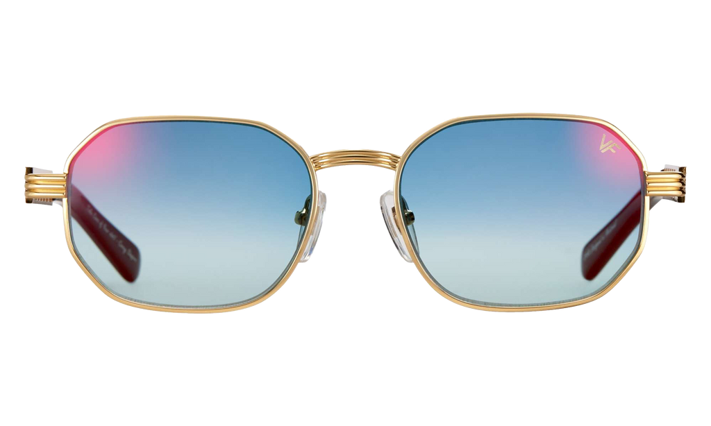 Hustler Jacques Cartier Edition 24KT Yellow Gold / Royal Blue Two-Tone Multi Flash JCHU2 0005 11C3