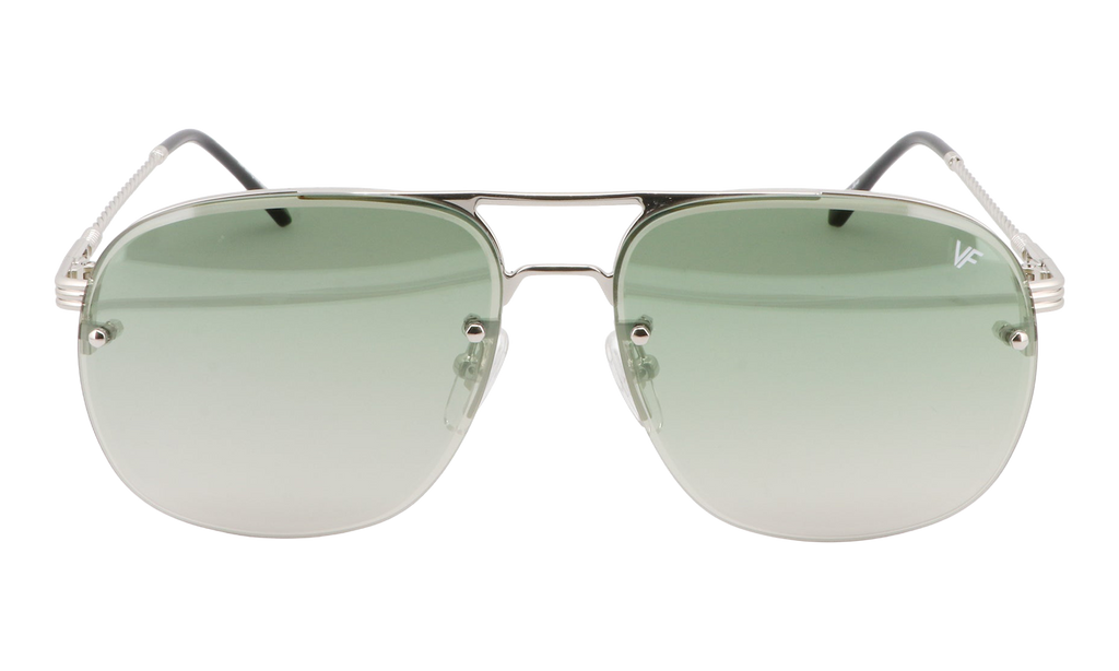 Snatch Bevel Rimless Drill Mount 18KT White Gold / Pastel Green Gradient Flash Silver DMSN2 0007 48D3