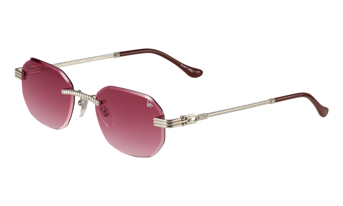 Hustler Rimless Drill Mount 24KT White Gold / Burgundy Gradient DMHU2 0043 42D8