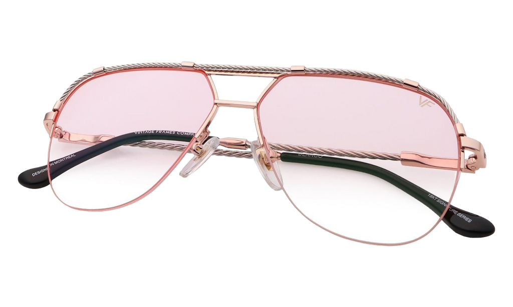 Blanco Half Rim 24KT Two-Tone Rose / White Gold / Pink Gradient Photochromatic HRBA2 0008 17A5