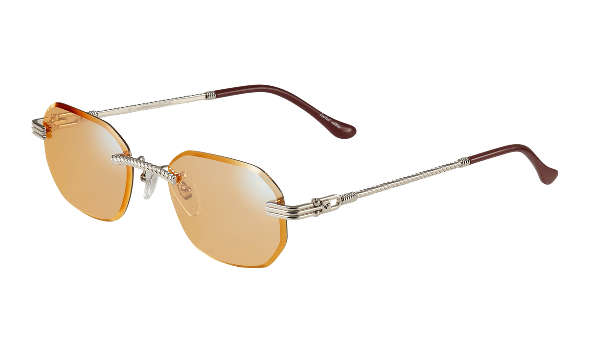 Hustler Rimless Drill Mount 24KT White Gold / Blue Peach DMHU2 0056 47C1