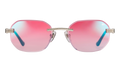 Hustler Rimless Drill Mount 24KT White Gold / Candy Pink Multiflash DMHU2 0055 45D2