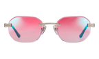 Hustler Rimless Drill Mount 24KT White Gold / Candy Pink Multiflash DMHU2 0055 45D2