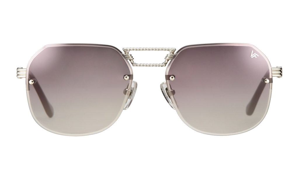 CEO Bevel Rimless Drill Mount 18KT White Gold / Pastel Mauve Flash Silver DMCE2 0009 48B4