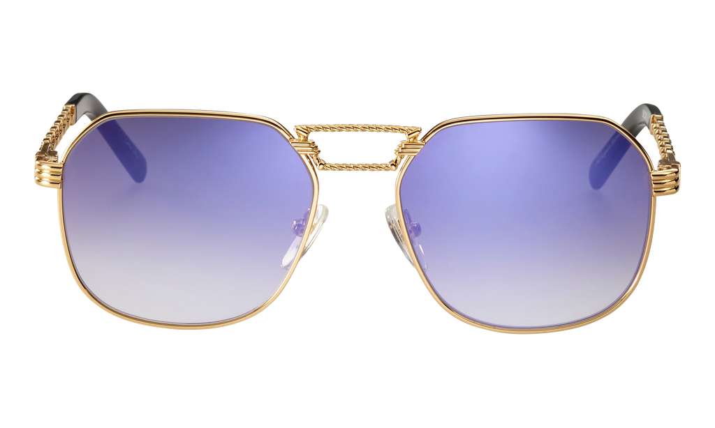CEO Equestrian 24KT Yellow Gold / Midnight Blue Gradient Flash Purple Flat EQCE2 0004 20A1