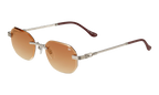 Hustler Rimless Drill Mount 24KT White Gold / Light Brown Gradient DMHU2 0059 47D5