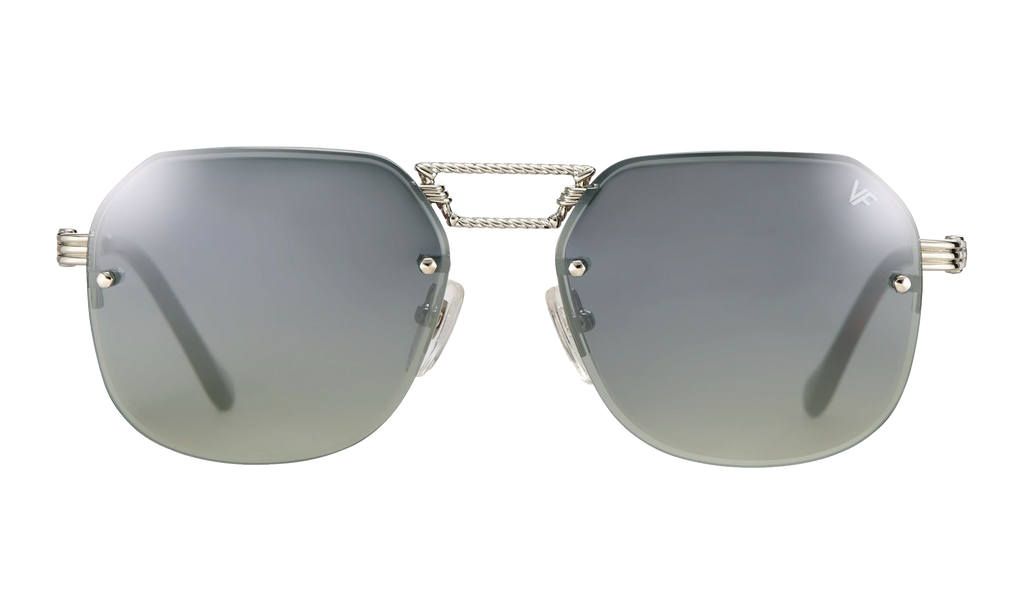 CEO Bevel Rimless Drill Mount 18KT White Gold / Pastel Gray Gradient Flash Silver DMCE2 0007 48B1