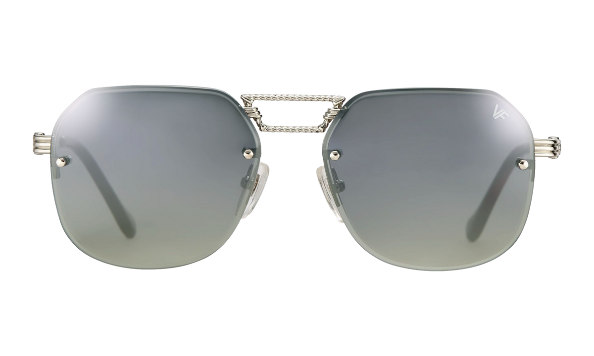 CEO Bevel Rimless Drill Mount 18KT White Gold / Pastel Gray Gradient Flash Silver DMCE2 0007 48B1