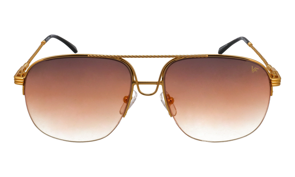 Collins Half Rim 24KT Yellow Gold / Brown Triple Gradient MPCL2 0002 54T5