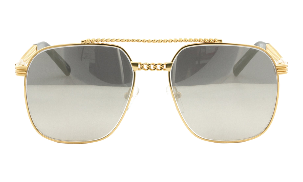 XL Cuban Link Edition 24KT Yellow Gold / Dark Gray Gradient Mirror Flash Silver CLXL2 0001 16D3