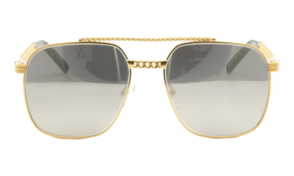 XL Cuban Link Edition 24KT Yellow Gold / Dark Gray Gradient Mirror Flash Silver CLXL2 0001 16D3
