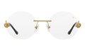 508 Rimless Drill Mount F.U. Edition 24KT Yellow Gold / Black / Clear DMMF2 0001 20T3