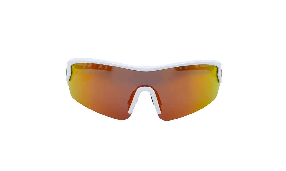 Rival Sunglasses Orange Mirror - Satin White 8700121 110941