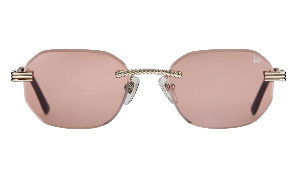 Hustler Rimless Drill Mount 24KT White Gold / Blossom Pink DMHU2 0047 44C4