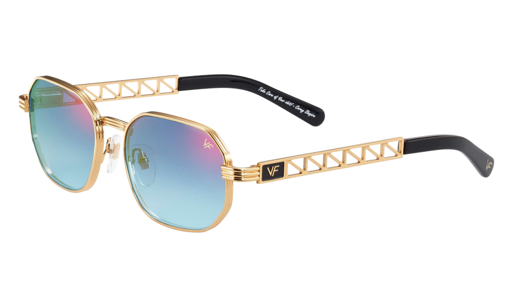 Hustler Jacques Cartier Edition 24KT Yellow Gold / Royal Blue Two-Tone Multi Flash JCHU2 0005 11C3
